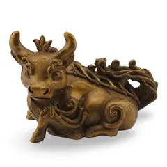 Statueta Feng Shui Bivol auriu din rasina, 11,5cm