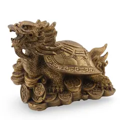Statueta Feng Shui Broasca testoasa Dragon din alama, 11cm