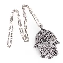 Colier Feng Shui cu pandantiv Hamsa mobil, 7,5cm