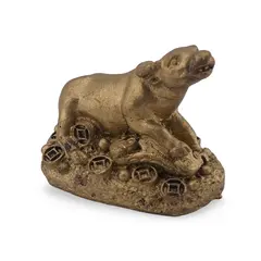 Statueta Feng Shui Bivol mediu cu Ru yi din rasina, 4cm