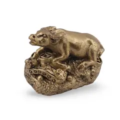 Statueta Feng Shui Bivol mic cu Ru yi din rasina, 3cm