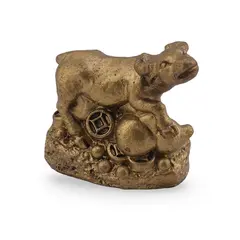 Statueta Feng Shui Bivol mic cu Wu lou din rasina, 3cm