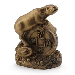 Statueta Feng Shui Bivol pe moneda din rasina, 5cm