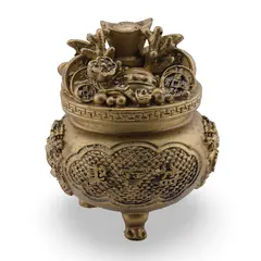 Statueta Feng Shui Bolul prosperitatii cu Dragon din rasina, 11cm