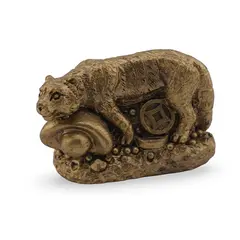 Statueta Feng Shui Tigru cu pepita din rasina, 4cm