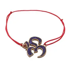 Bratara Therapy cu charm OM albastru, 20mm