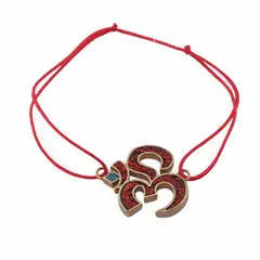 Bratara Therapy cu charm OM rosu, 20mm