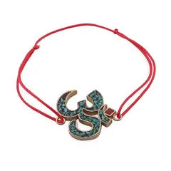 Bratara Therapy cu charm OM turcoaz, 20mm