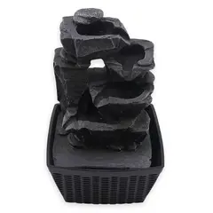 Fantana arteziana electrica, decoratiune Feng Shui pentru interior, model roca neagra
