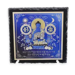 Placa Feng Shui din piatra cu Buddha Medicine albastru