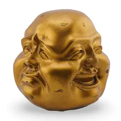 Statueta Feng Shui din rasina Capul lui Buddha cu patru fete, 11cm