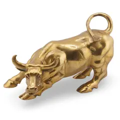 Statueta Feng Shui taur din metal, 19cm