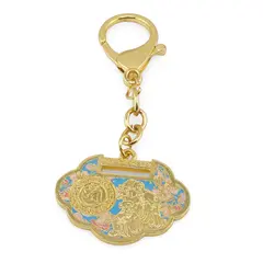 Amuleta Breloc Feng Shui cu Lacatul prieteniei din metal, 10cm