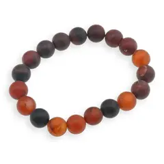 Bratara din Agat carneolizat mat 10mm, pe elastic, 19cm