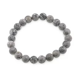 Bratara din Jasp earth 8-9mm, pe elastic, 19cm