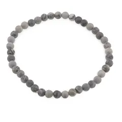 Bratara din Jasp earth mat 4-5mm, pe elastic, 19cm