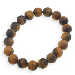 Bratara din Ochi de tigru mat 10mm, pe elastic, 19cm