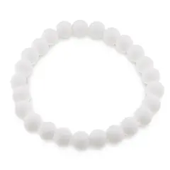 Bratara din Onix alb mat 8mm, pe elastic, 19cm