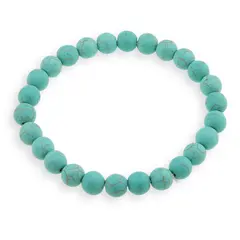 Bratara Turcoaz mat 8mm, pe elastic, 19cm
