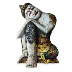 Decoratiune din lemn Buddha dormind