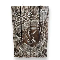 Decoratiune din lemn Ganesha sculptata, din patru parti