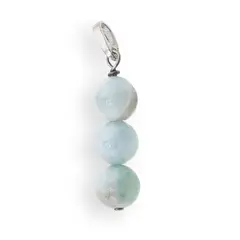 Pandantiv din Larimar sfere si argint 925, 5-6mm