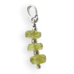 Pandantiv din Peridot discuri fatetate, bumbi si argint 925, 5-6mm
