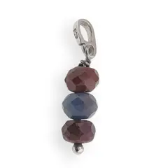 Pandantiv din Rubin si Safir discuri cu argint 925, 6mm