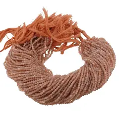 Sirag Piatra lunii piersica sfere fatetate 3mm, 30-31cm