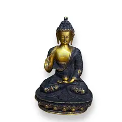 Statueta din bronz Buddha in postura yoga
