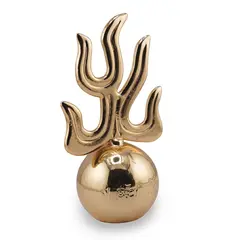 Statueta Feng Shui Minge de foc din metal auriu, 14cm