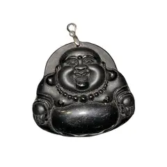 Pandantiv din obsidian Buddha vesel