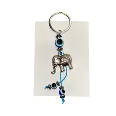 Breloc feng shui cu elefant si trei ochi protectori
