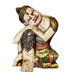 Statueta din lemn budhha in sezut, mic