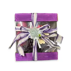Cutie decorativa cu conifere, mov