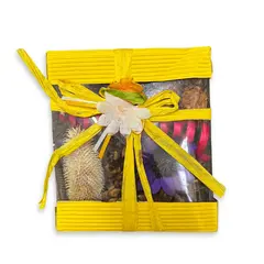 Cutie decorativa cu conifere, galben