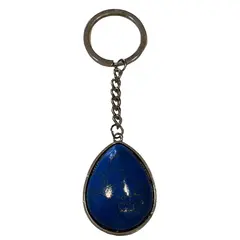 Breloc Lapis Lazuli piatra in forma de picatura cu montura, 40mm