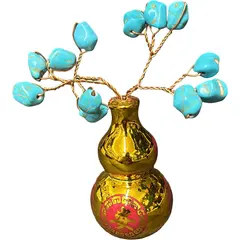 Copacel Feng Shui Wu Lou cu cristale de Turcoaz 10cm
