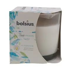 Lumanare parfumata tip borcan Bolsius -  white tea & mint leaves