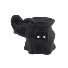 Vas aromaterapie din ceramica cu model Elefant negru mat