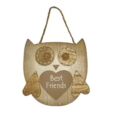 Decoratiune bufnita din lemn, Best Friends