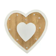 Decoratiune din lemn in forma de inima cu led