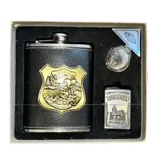 Set sticla whisky, bricheta si palnie