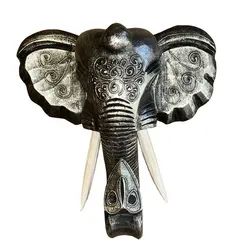 Statueta din lemn Elefant, gri
