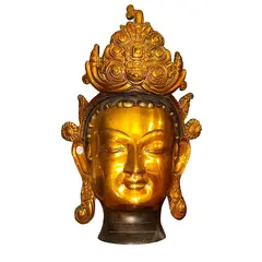 Capul lui Buddha din bronz cu coroana