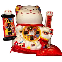 Pisica norocoasa maneki neko mare cu 4 pui