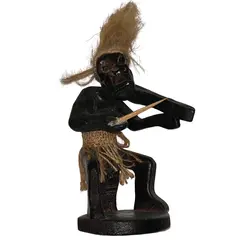 Statueta africana din lemn, violonist