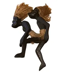 Statueta africana din lemn, lipiti