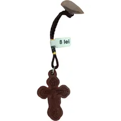 Accesoriu pentru geam cu cruce din lemn inchis