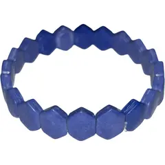 Bratara lata Agat albastru hexagonal pe elastic